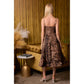 Bustier Leopard Midi Dress With Rhinestone
