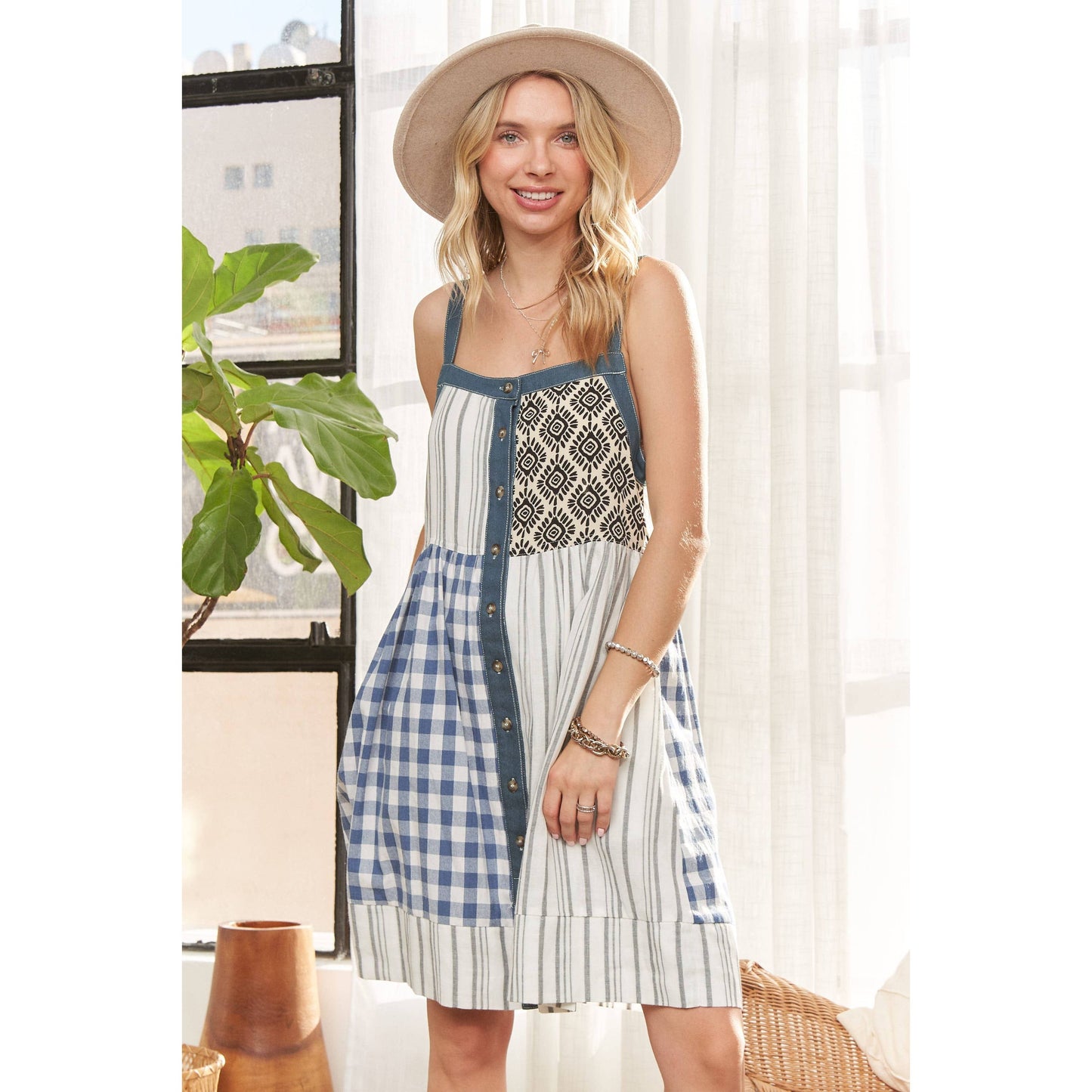 PATCHWORK MINI DRESS