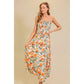 Strapless Citrus Print Maxi
