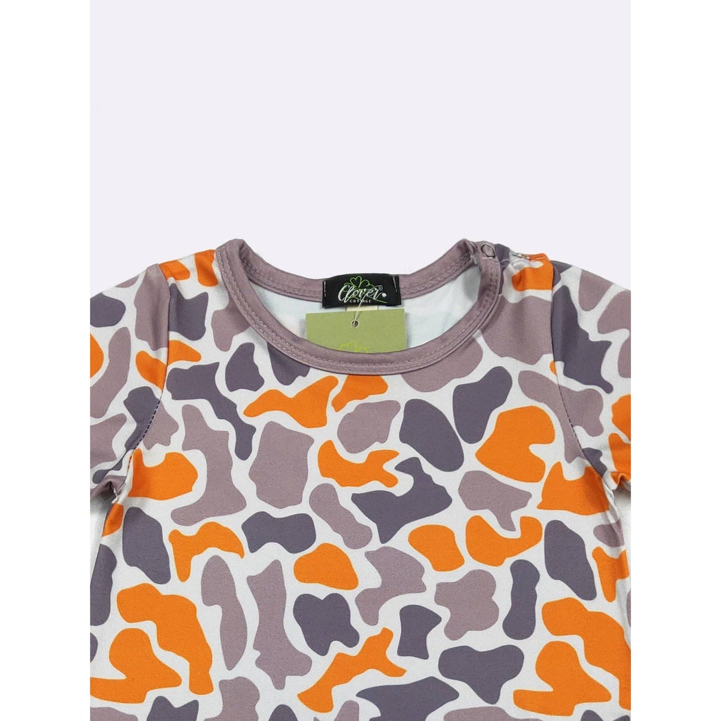 Orange Camo Boy Romper