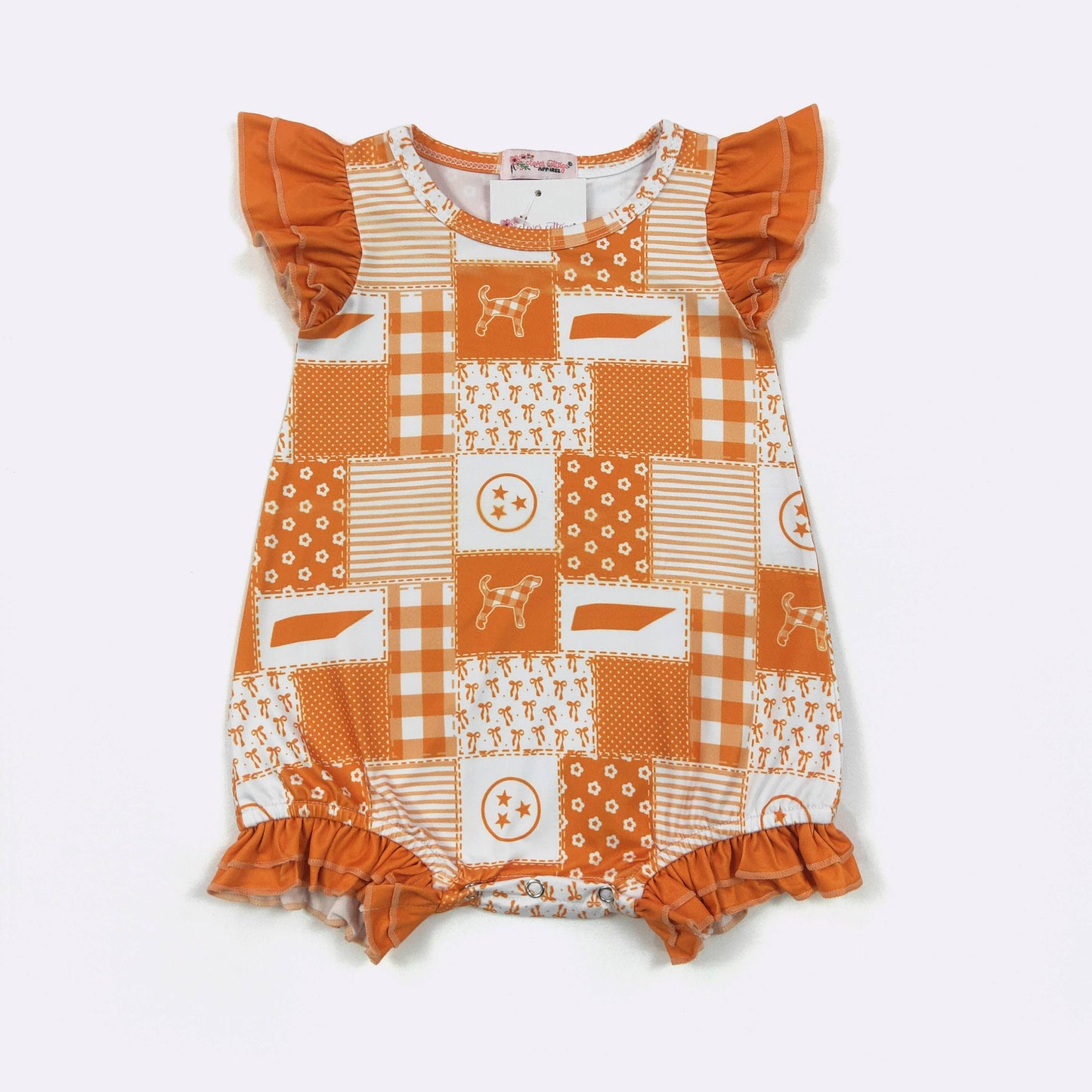 Patchwork TN Ruffle Short Baby Romper