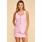 Round Neckline sleeveless Romper