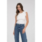 RUFFLE SLEEVELESS SWEATER KNIT TOP