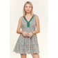 FLORAL V-NECK MINI DRESS