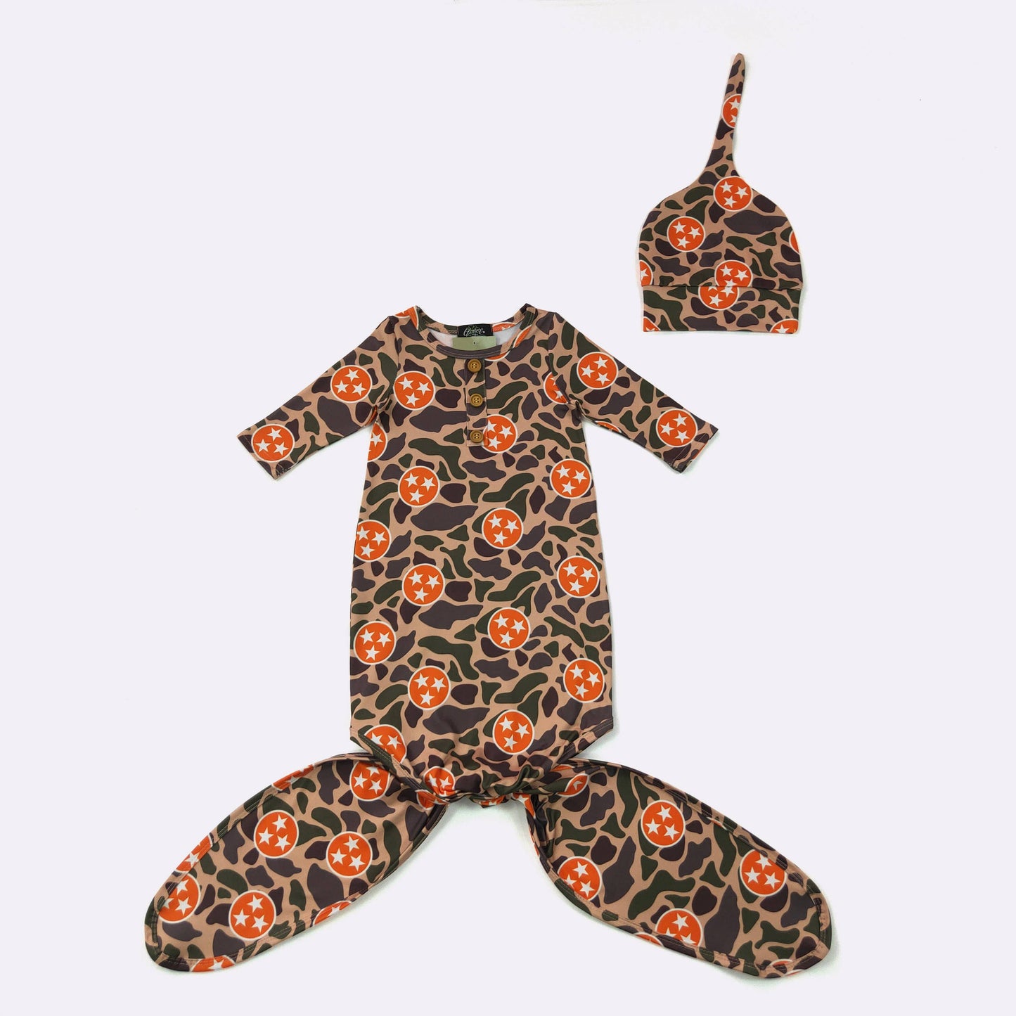 Tri Star Camo Knotted Gown