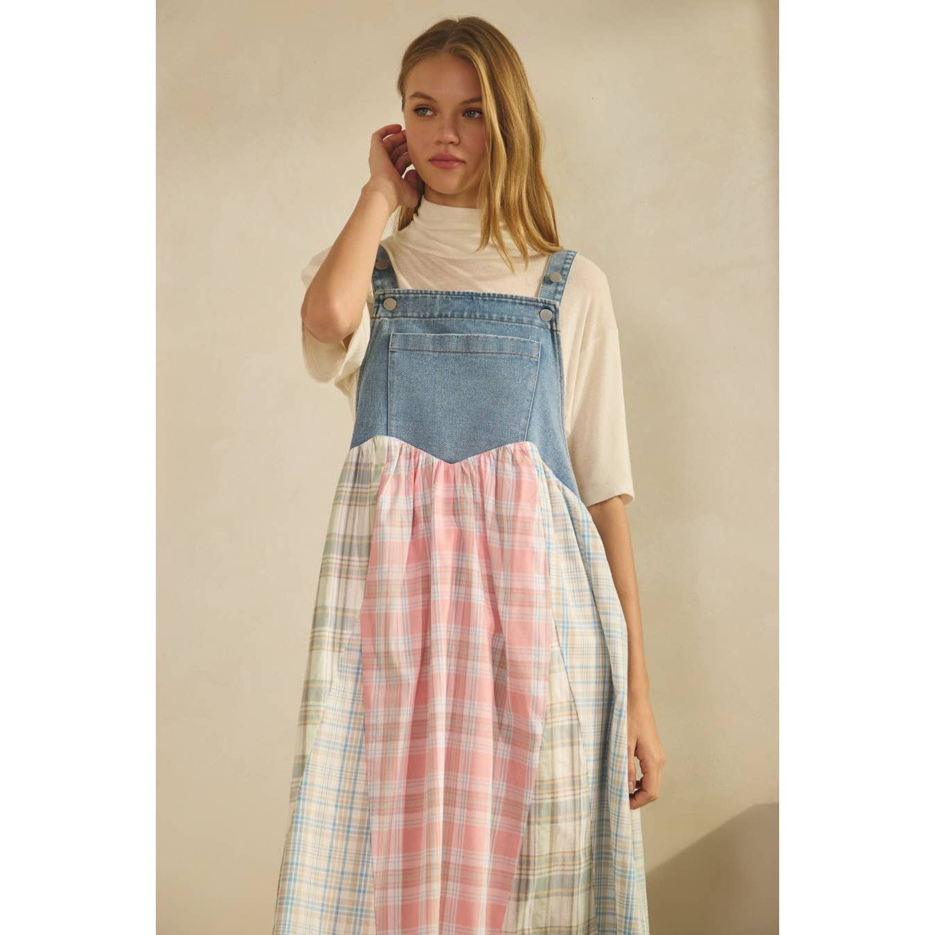Patchwork Pinafore Dress