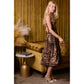 Bustier Leopard Midi Dress With Rhinestone
