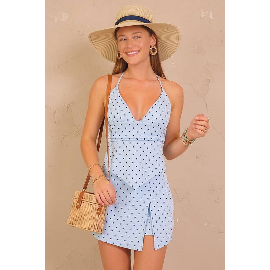 Blue Polka Dot Skort