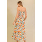 Strapless Citrus Print Maxi