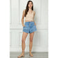 Denim Shorts with Front Buttons
