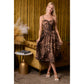 Bustier Leopard Midi Dress With Rhinestone