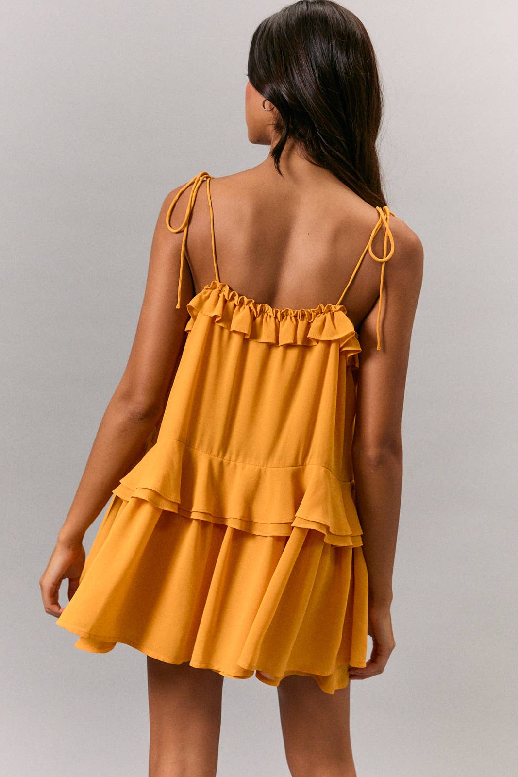 RUFFLE  TIE FLARE ROMPER