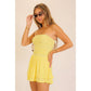 Game Day Ruched Strapless Romper