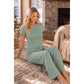 Rib Stripe Matching Pants Set