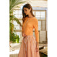 Trim Button-Down Ribbed Top