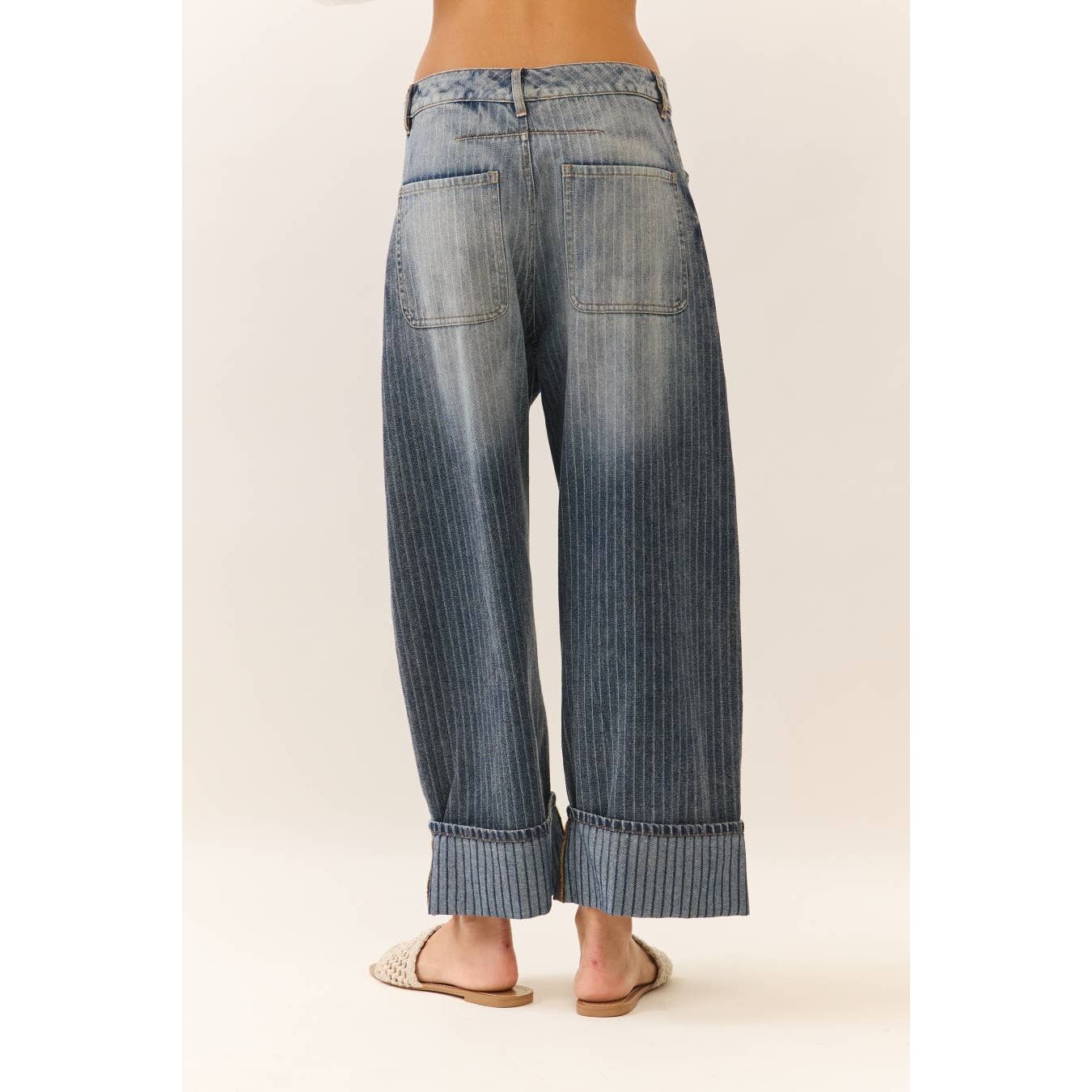 Plus Striped Barrel Carpenter Pants