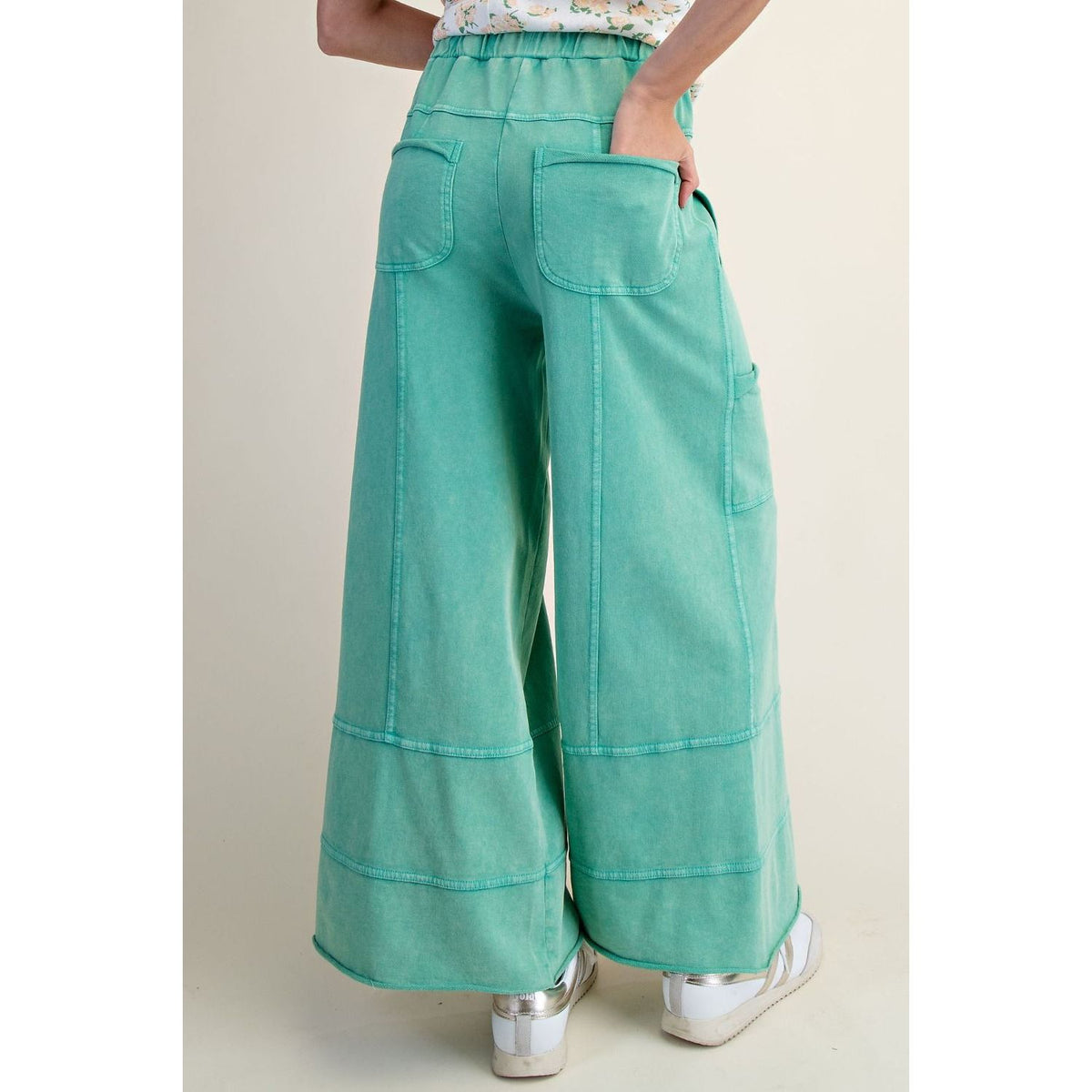 MINERAL WASHED TERRY KNIT PANTS