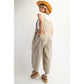 FLOWER PATCH WASHED DENIM OVERALLS