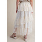 MESH LACE TIERED MAXI SKIRT