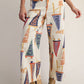 WASHED STRETCH TWILL PRINTED PANTS