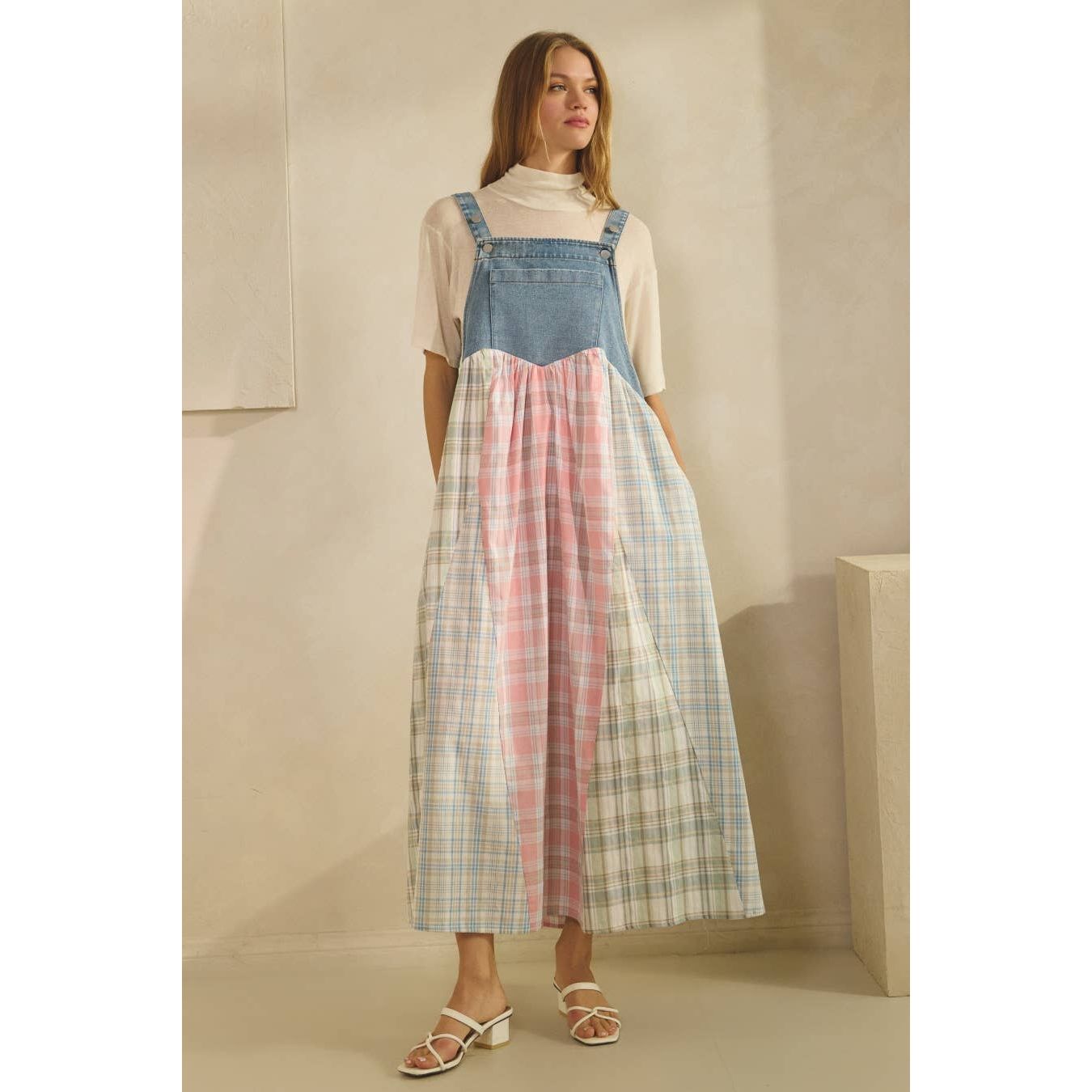 Patchwork Pinafore Dress