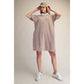 MOCHA PIN STRIPED WASHED DRESS