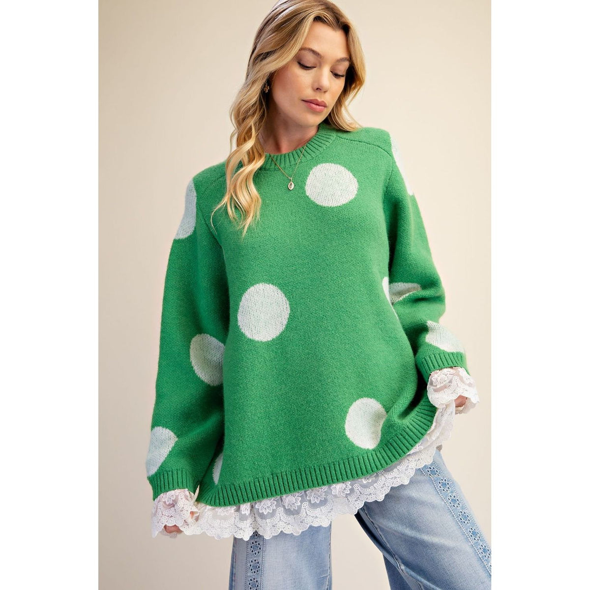 POLKA DOTS KNITTED SWEATER