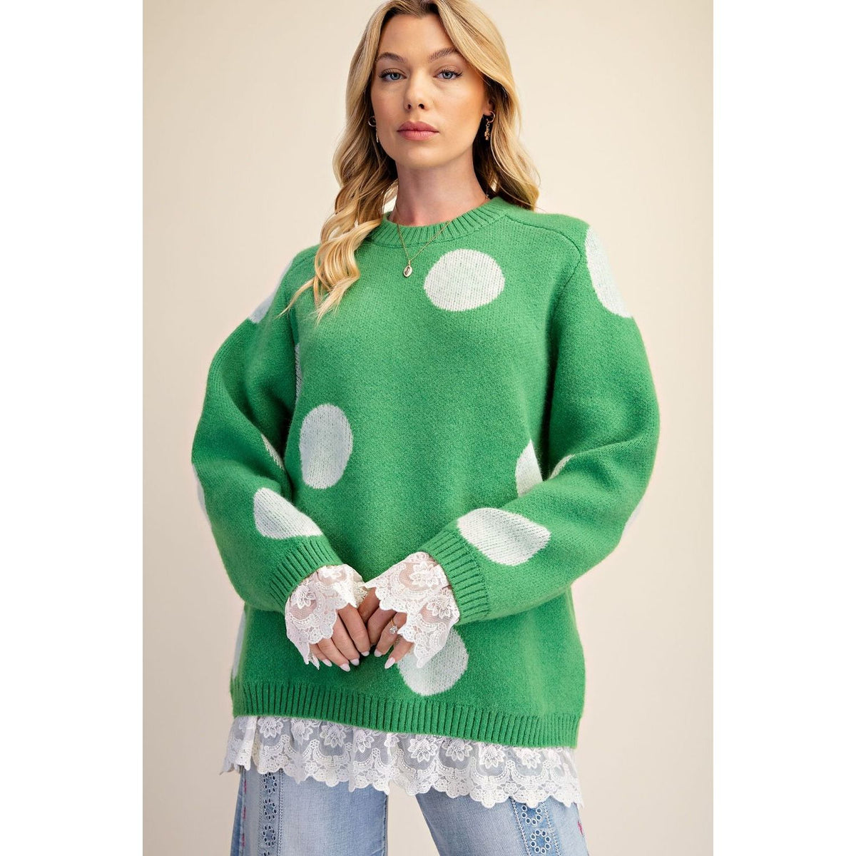 POLKA DOTS KNITTED SWEATER