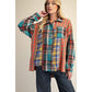 PLUS SIZE-PLAID MIX BUTTON DOWN WASHED SHIRT