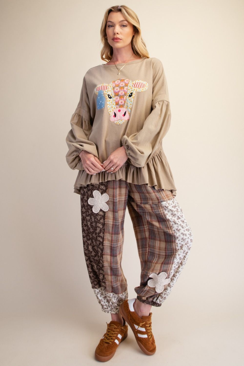 COW PATCH WASHED COTTON TUNIC