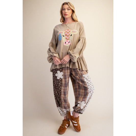 COW PATCH WASHED COTTON TUNIC