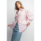 PINK TEXTURED VOILE BUTTON DOWN SHIRT