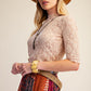 TEXTURED LACE FITTED TOP
