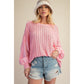 WASHED CABLE KNITTED SWEATER
