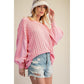 WASHED CABLE KNITTED SWEATER