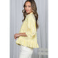 Yellow Ruffled Striped Shirt