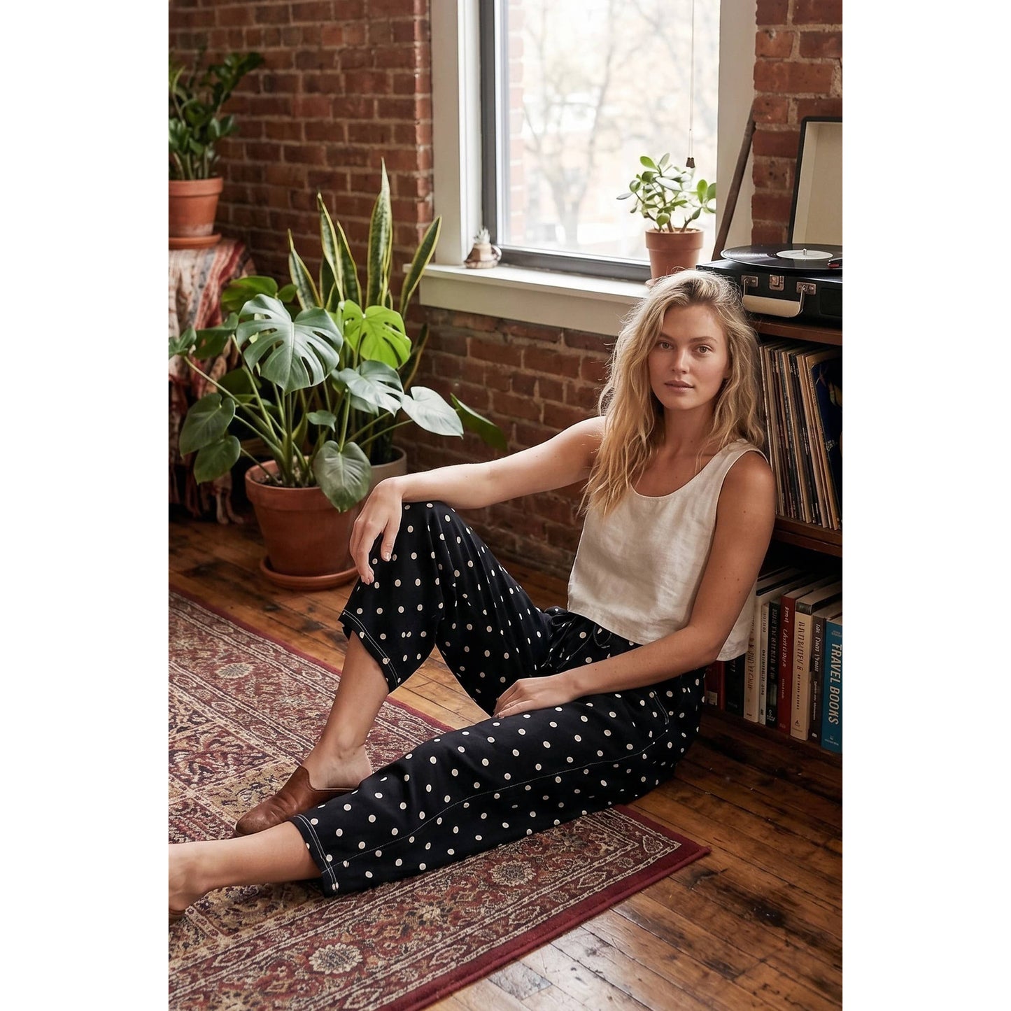 Polka Dot Scuba Barrel Pants