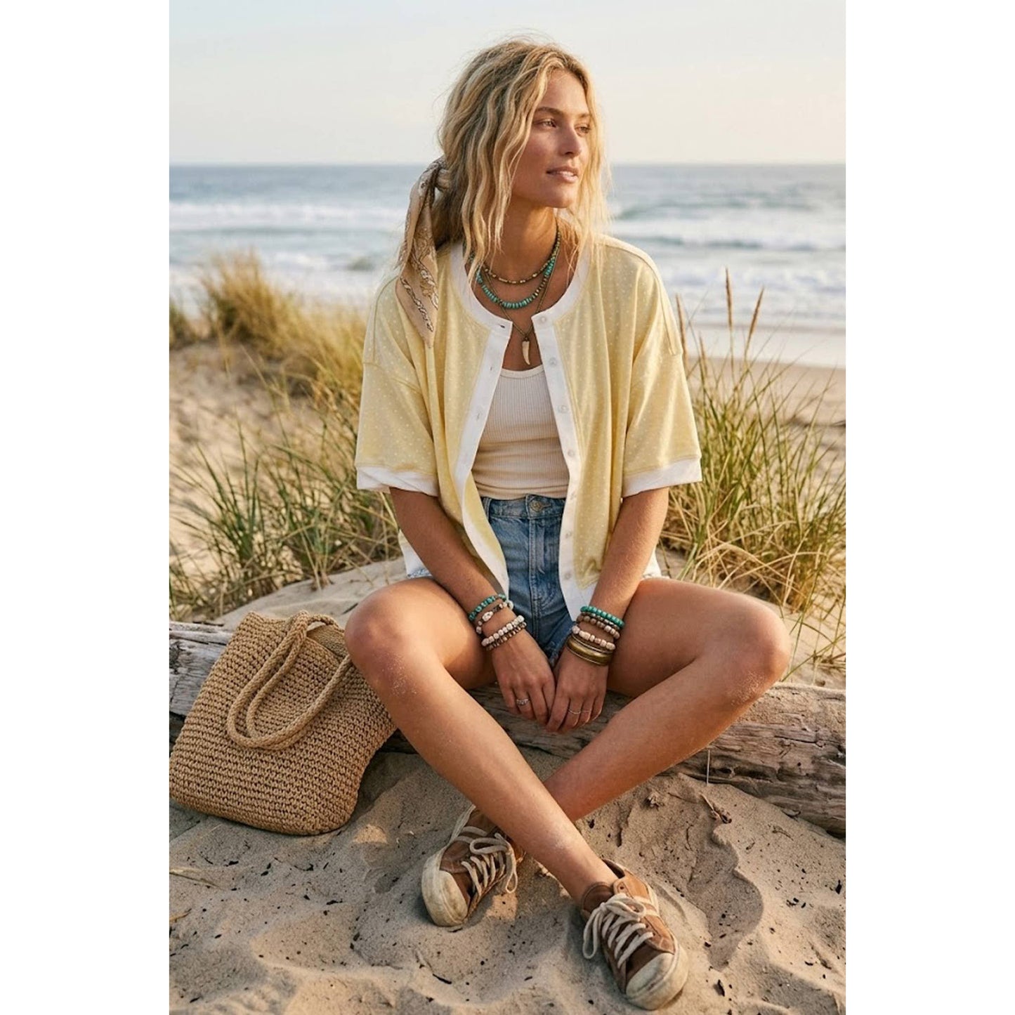 Relaxed Fit Polka Dot Top