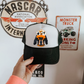 orange football dog trucker hat