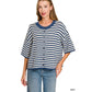 Striped Wool Blend Short Cardigan Sweater