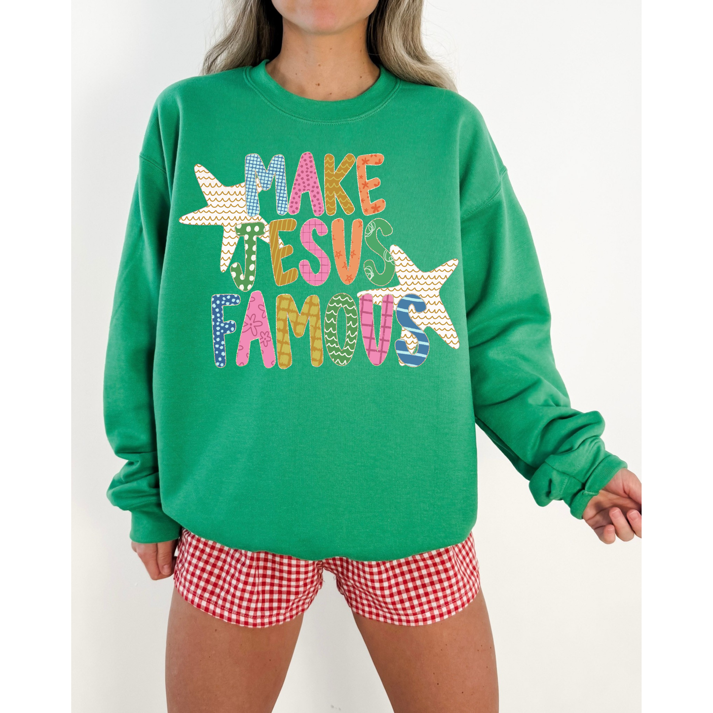COLORFUL CREWNECK JESUS FAMOUS