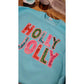 Holly Jolly Faux Sequin Glitter Holiday Sweatshirt