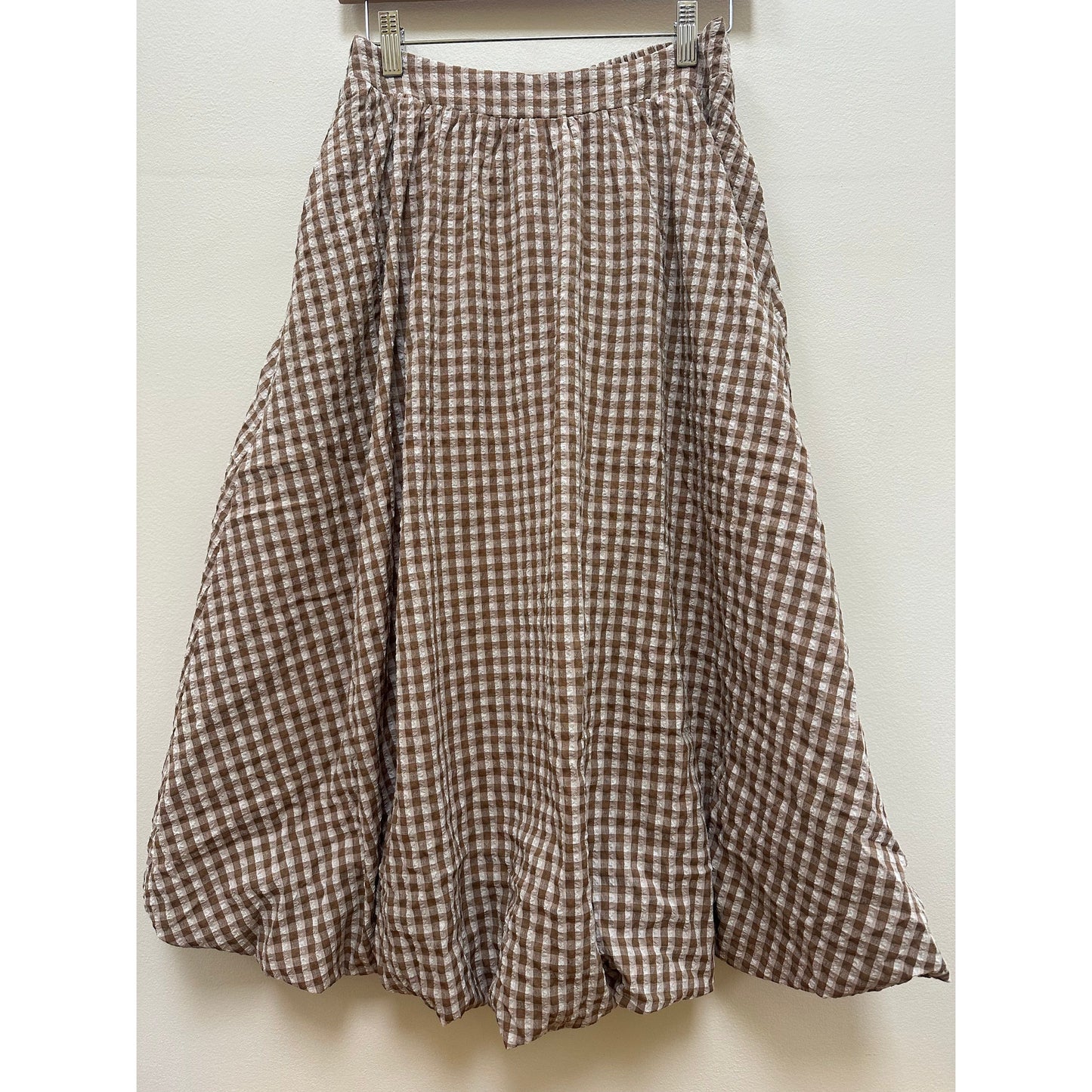 GINGHAM BUBBLE MIDI SKIRT