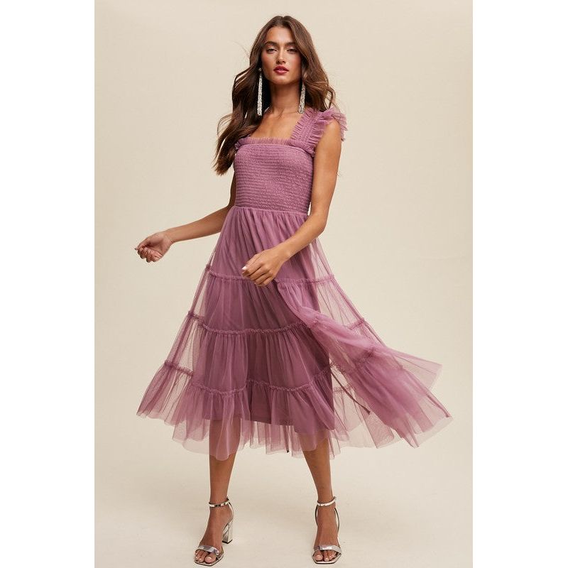 Spring ruffle midi dress