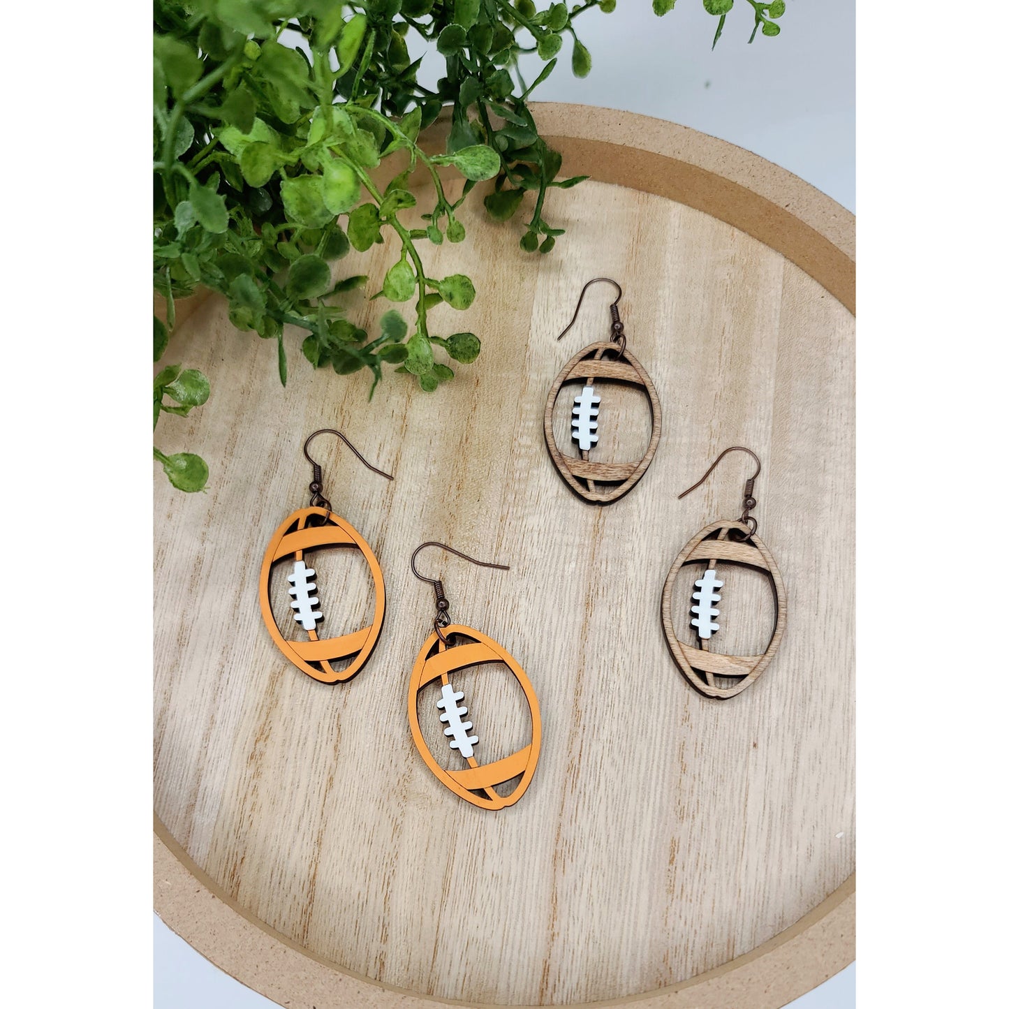 Gameday Football Wooden Earrings