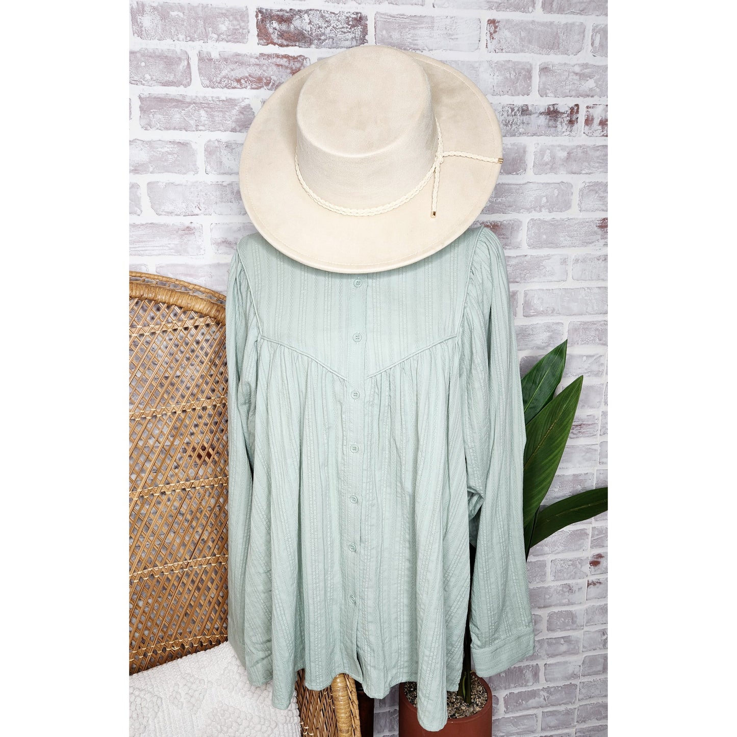 {MARKDOWN} Sage Western Babydoll Top