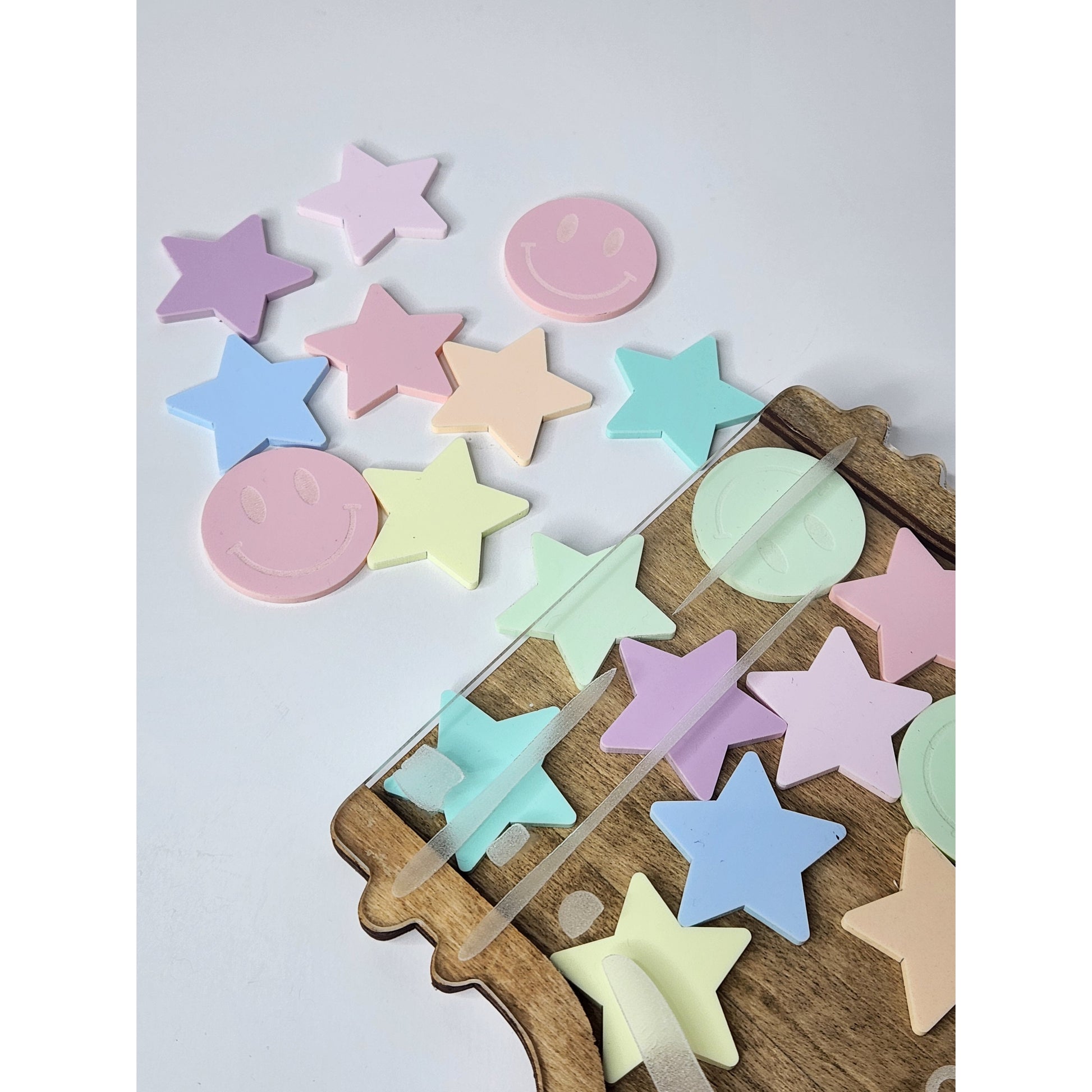 Pastel smiles and stars reward jar