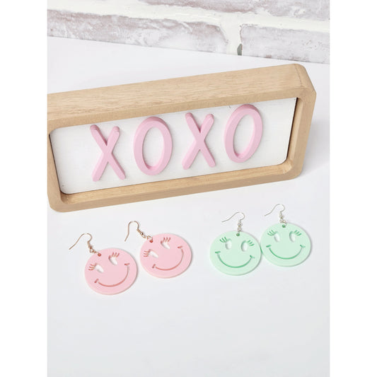 Mint and blush happy earrings