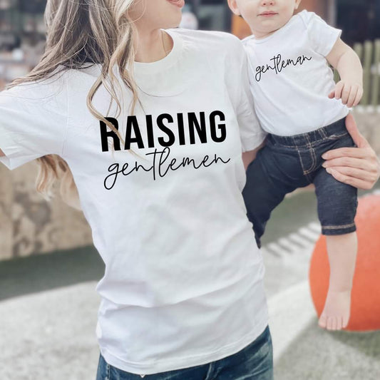 Raising gentlemen boy mom tshirt