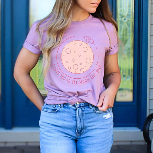 {Adult/Kids} I Love You to the Moon and Back Trendy Graphic Tee